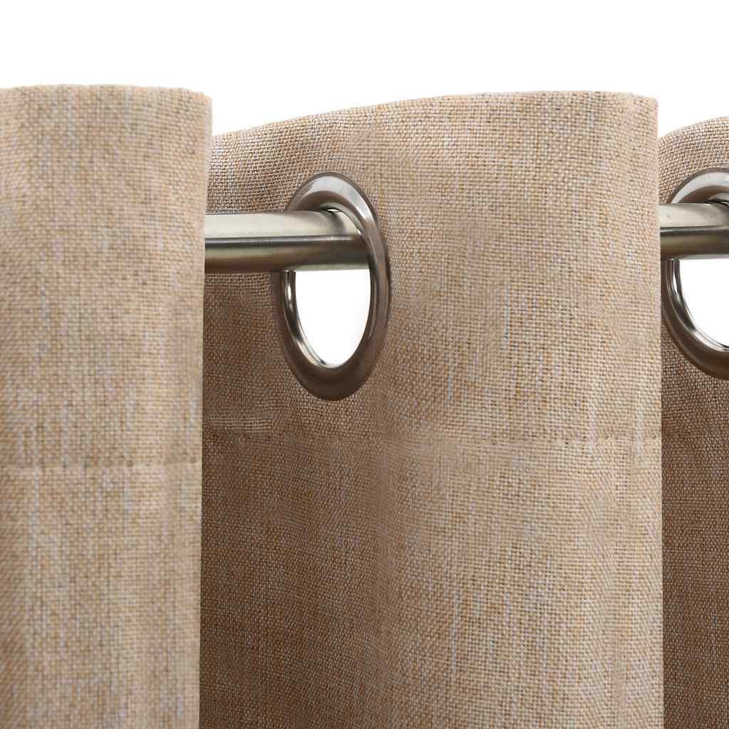 VidaXL Curtains Linen Look Damning Eyes 2 st 140x225 cm Beige