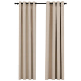 Bidaxl gardiner linne ser fördömande ögon 2 st 140x245 cm beige