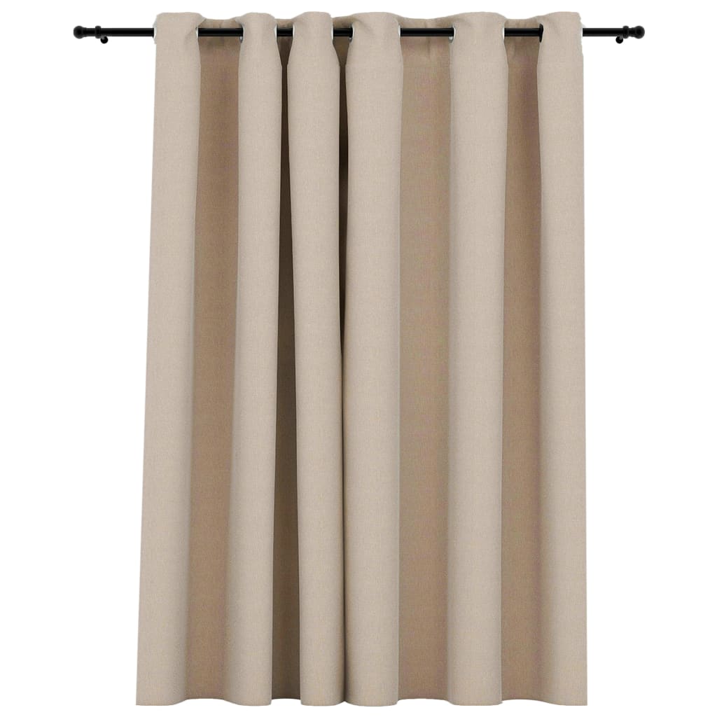 VIDAXL -Vorhang -Leinen sehen mit Augen 290x245 cm Beige verdammt aus