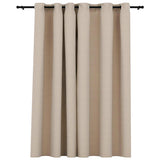 Vidaxl gardin linned look fordømmende med øjne 290x245 cm beige