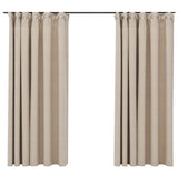 Vidaxl gordijnen linnen-look verduisterend haken 2 st 140x175 cm beige