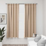 VIDAXL-Vorhänge aus Blackout-Haken von Leinen-Look 2 ST 140x175 cm Beige