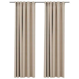 Vidaxl Vorhänge Leinenook Blackout Haken 2 ST 140x225 cm Beige