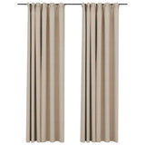 VIDAXL -Vorhänge Leinen sehen verdammte Haken 2 ST 140x245 cm Beige aus
