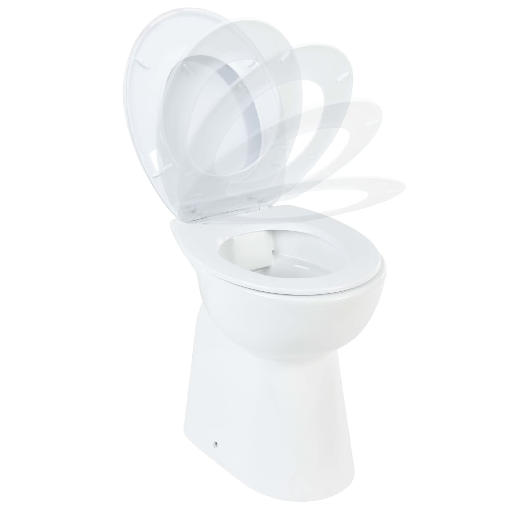 Toilettes vidaxl élevées de 7 cm en céramique de frontière à boutons doux blanc