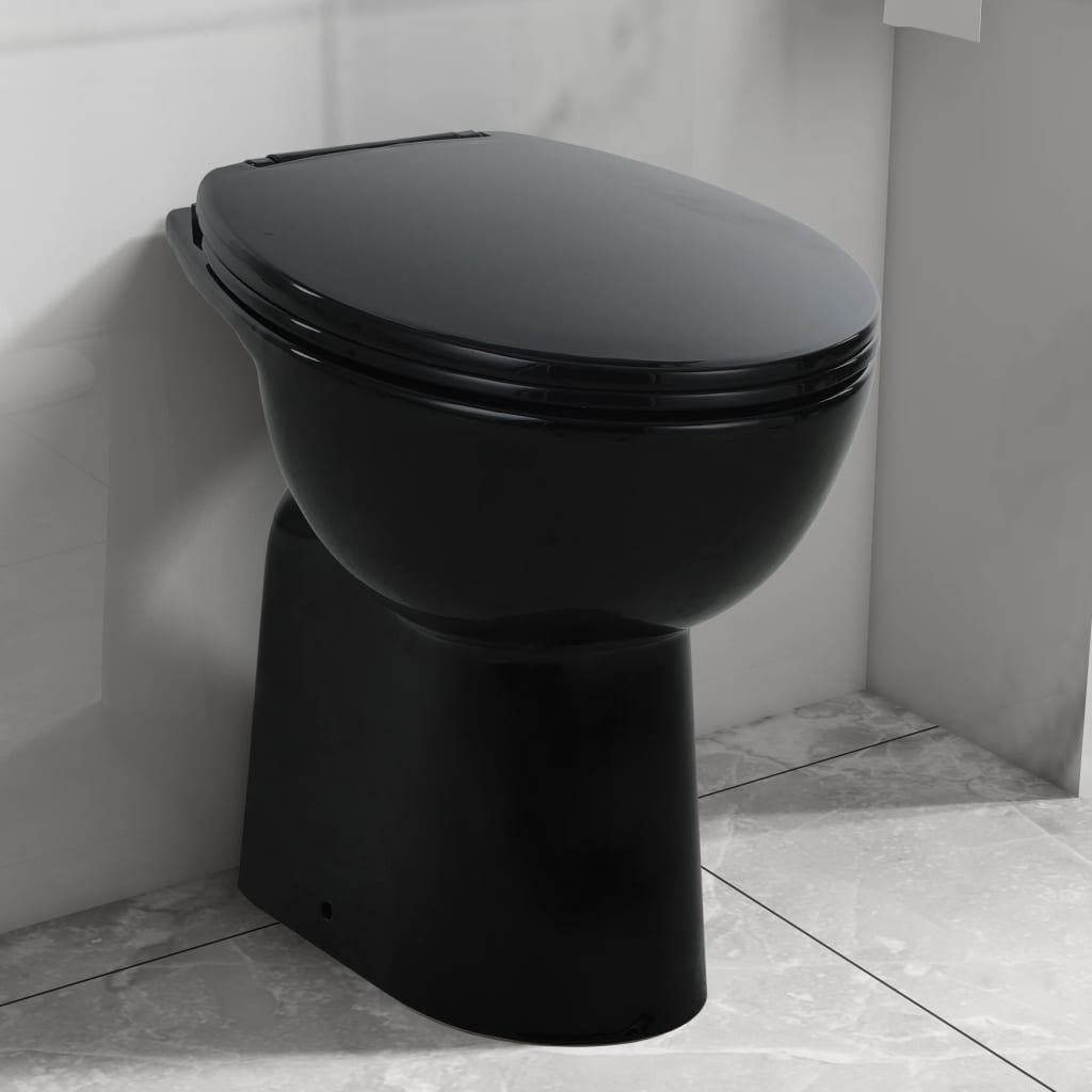 Vidaxl Body Lavado de 7 cm Cerámico sin borde suave Cerámico Negro