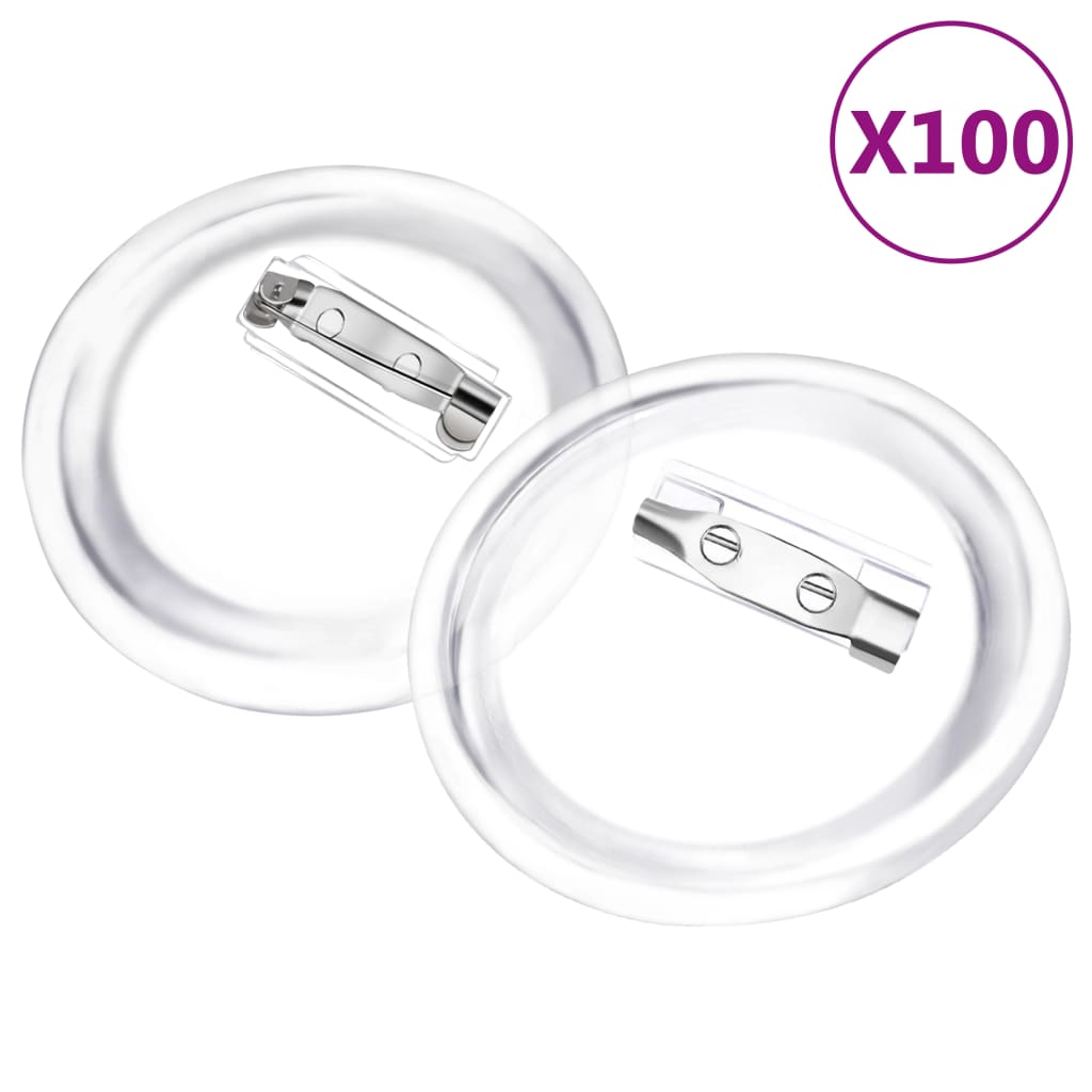 Vidaxl Buttons with pins 100 st 44 mm acrylic