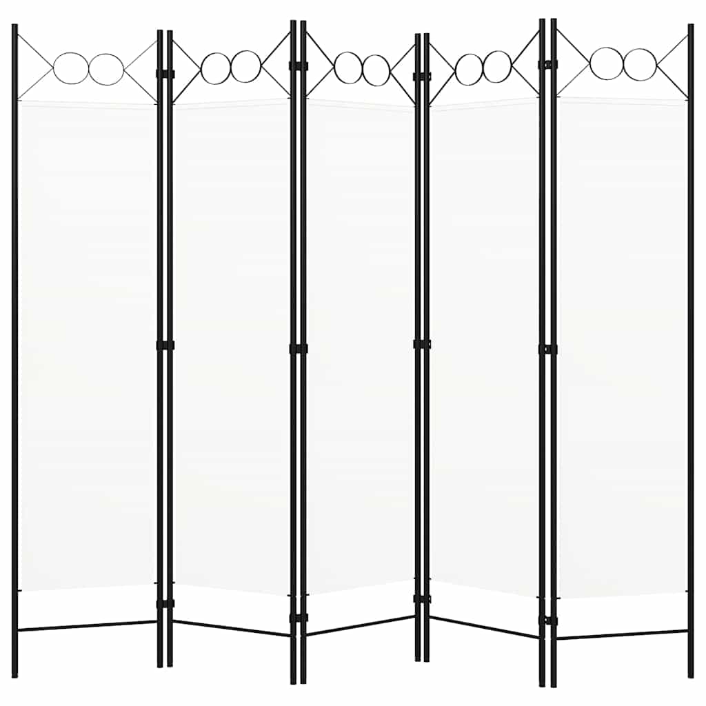 Vidaxl kamerscherm met 5 panelen 200x180 cm wit