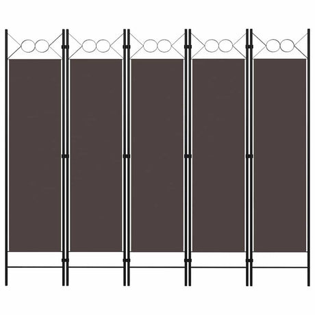 Vidaxl kamerscherm met 5 panelen 200x180 cm bruin