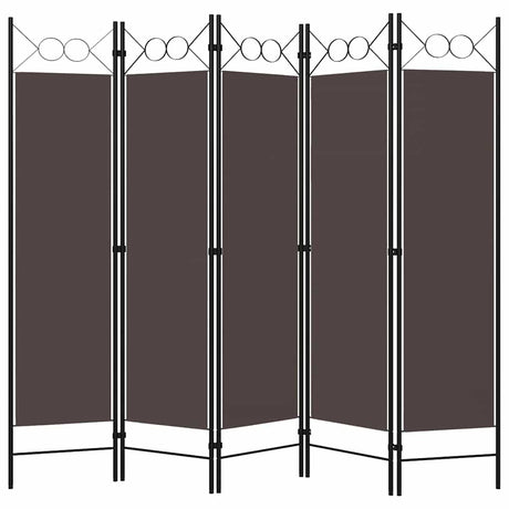 Vidaxl kamerscherm met 5 panelen 200x180 cm bruin