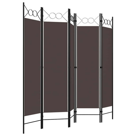 Vidaxl kamerscherm met 5 panelen 200x180 cm bruin