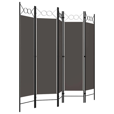 Vidaxl kamerscherm met 5 panelen 200x180 cm antraciet