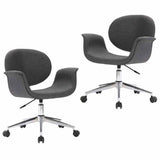 Vidaxl eetkamerstoelen draaibaar 2 st stof grijs
