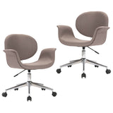 Vidaxl eetkamerstoelen draaibaar 2 st stof taupe