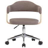 Vidaxl eetkamerstoelen draaibaar 2 st gebogen hout en stof taupe