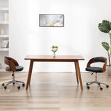 Vidaxl eetkamerstoelen draaibaar 2 st gebogen hout en kunstleer zwart