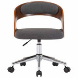 Vidaxl eetkamerstoelen 2 st draaibaar gebogen hout en stof grijs