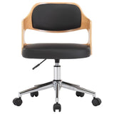 Vidaxl eetkamerstoelen draaibaar 2 st gebogen hout en kunstleer zwart