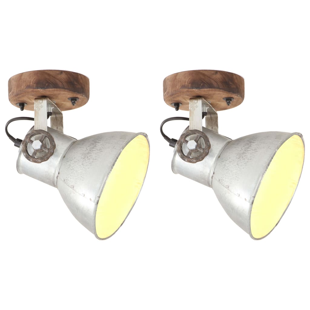 Vidaxl Wall ceiling lamps Industrial 2 st e27 20x25 cm silver colored