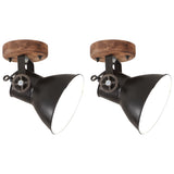 Vidaxl Wall Taklamper Industrial 2 St E27 20x25 cm Black