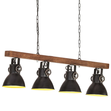 VidaXL Deckenleuchte Industrie E27 Mangoholz schwarz