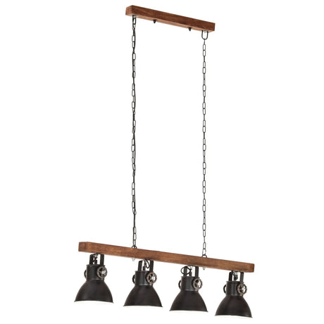 VidaXL Deckenleuchte Industrie E27 Mangoholz schwarz