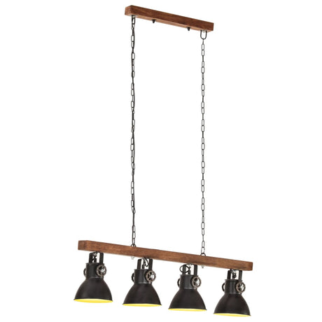 VidaXL Deckenleuchte Industrie E27 Mangoholz schwarz