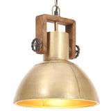 Vidaxl Hanging Lamp Industrial Rundt 25 W e27 30 cm messing -farget