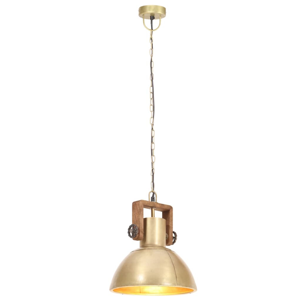 Vidaxl Hanging Lamp Industrial Rundt 25 W e27 30 cm messing -farget