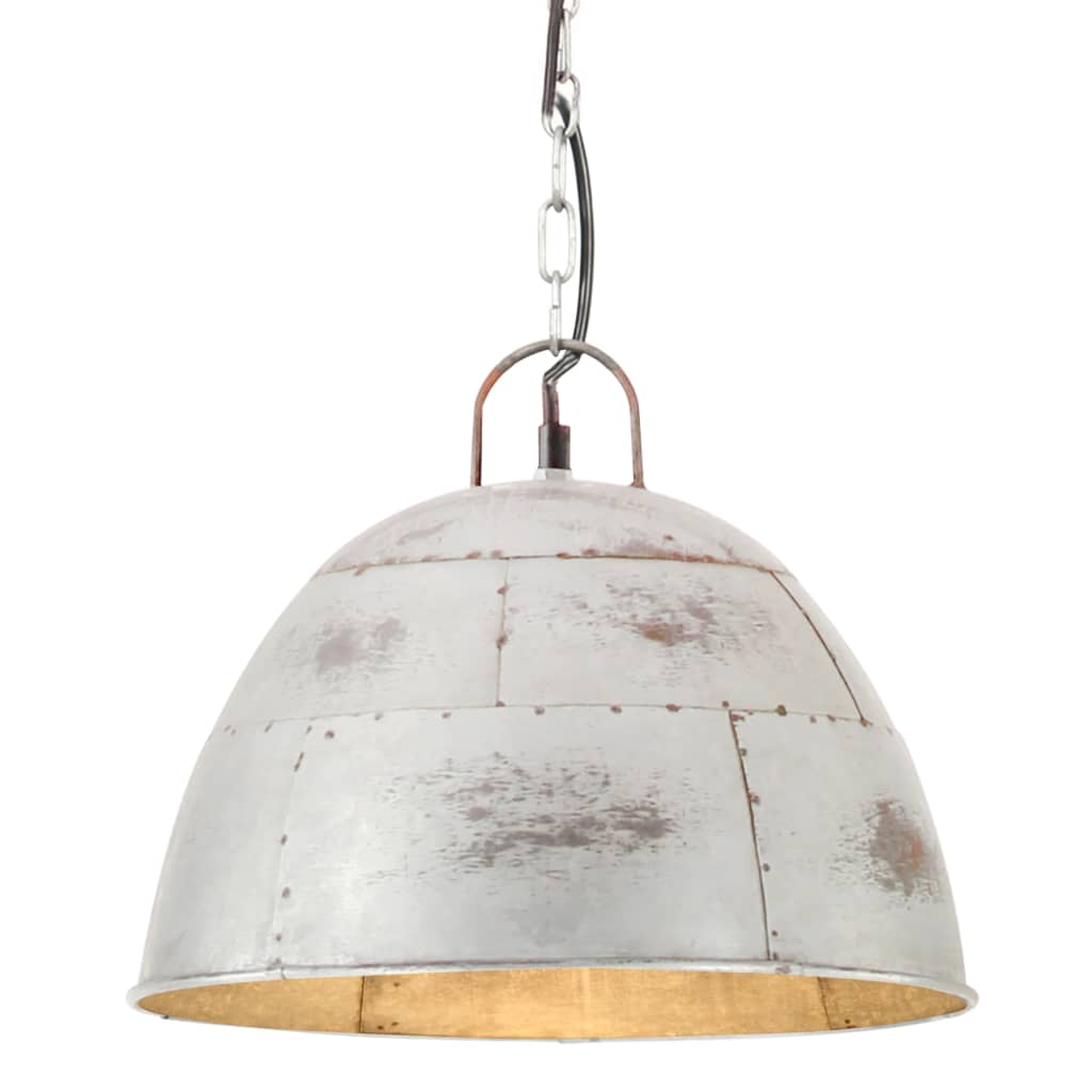 Vidaxl Lampada sospesa Vintage Industrial Round 25 W E27 31 cm di colore argento