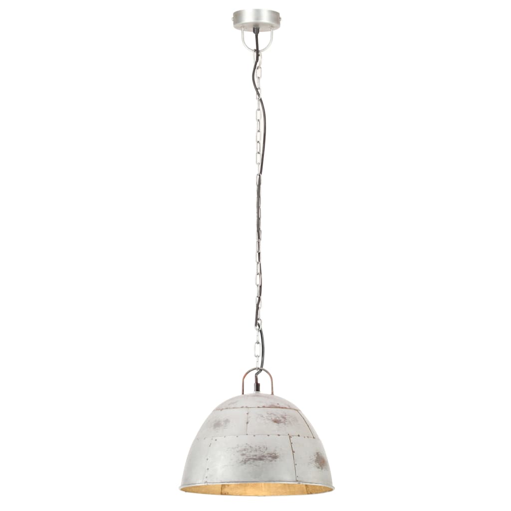 Vidaxl Lampada sospesa Vintage Industrial Round 25 W E27 31 cm di colore argento