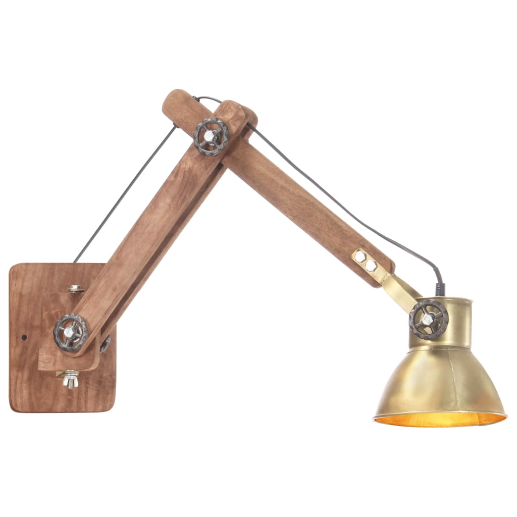 Vidaxl Wall lamp Industrial around E27 brass -colored