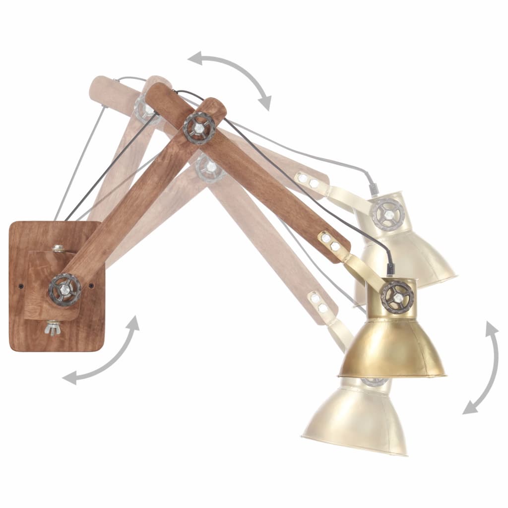 Vidaxl Wall lamp Industrial around E27 brass -colored