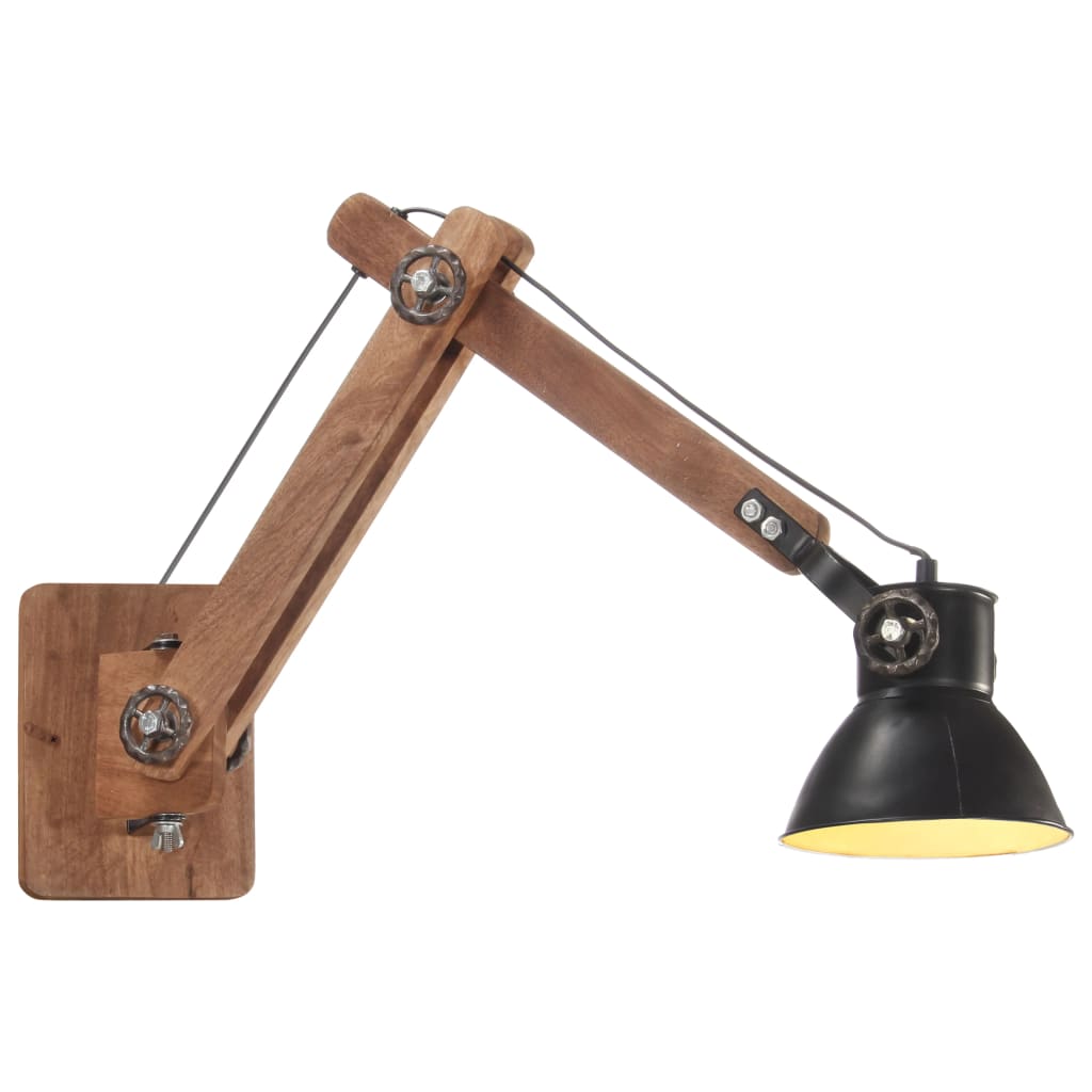 VidaXL Wandlamp industrieel rond E27 zwart