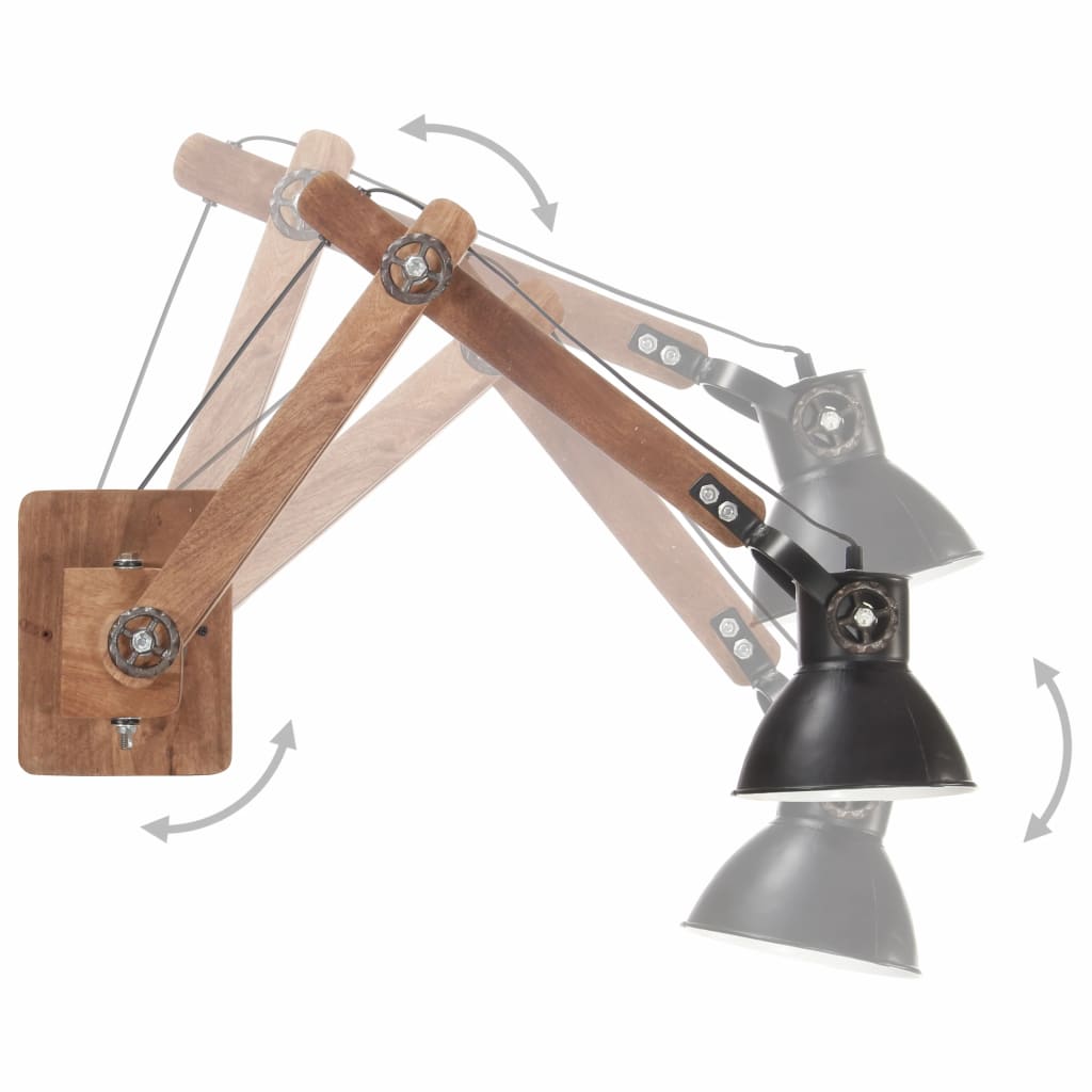 Vidaxl Wandlamp Industrie Ronn E27 schwaarz