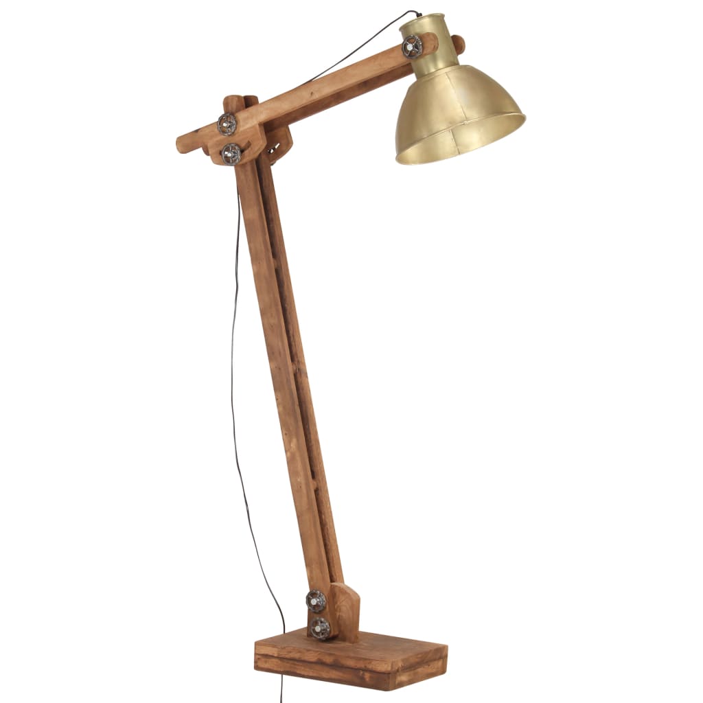 VIDAXL SHOCS LAMP E27 Solid Mangowood Messing -Colored