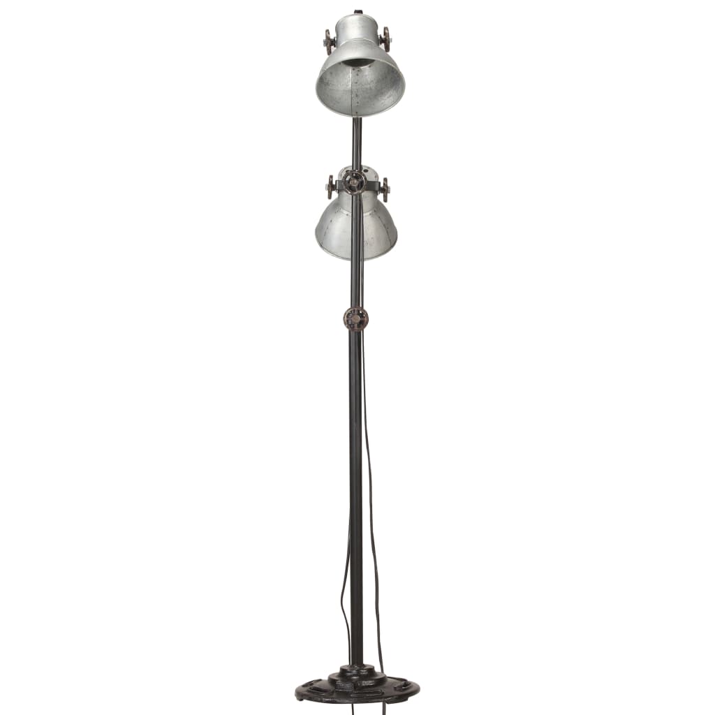 Vidaxl floor lamp with 2 lampshades E27 cast iron silver colored