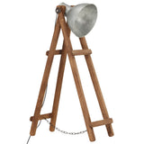 Vidaxl vloerlamp e27 massief mangohout zilverkleurig