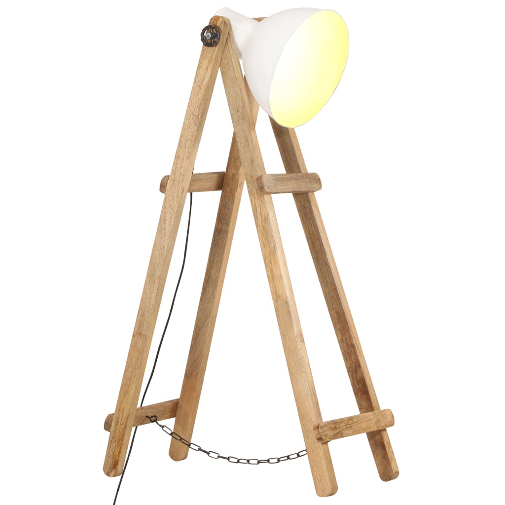 Vidaxl Floor Lamp E27 Solid Mangohout White