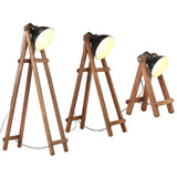 VidaXL Stehlampen 3 Stk. E27 massives Mangoholz schwarz