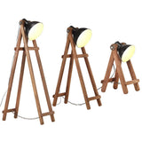VidaXL Stehlampen 3 Stk. E27 massives Mangoholz schwarz