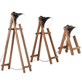VidaXL Stehlampen 3 Stk. E27 massives Mangoholz schwarz