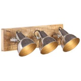 Vidaxx Industrie-Wandleuchte E27 70x23 cm Mangoholz silberfarben