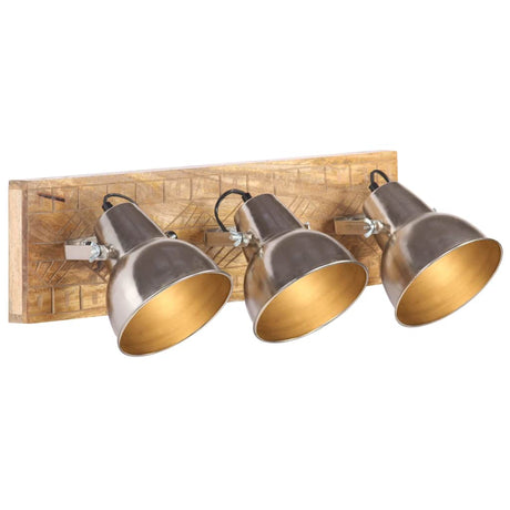 Vidaxx Industrie-Wandleuchte E27 70x23 cm Mangoholz silberfarben