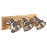 Vidaxx Industrie-Wandleuchte E27 70x23 cm Mangoholz silberfarben