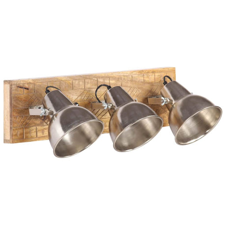 Vidaxx Industrie-Wandleuchte E27 70x23 cm Mangoholz silberfarben