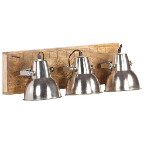 Vidaxx Industrie-Wandleuchte E27 70x23 cm Mangoholz silberfarben
