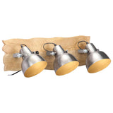Vidaxx Industrie-Wandleuchte E27 68x23 cm Mangoholz silberfarben