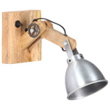 Vidaxl Wandlampe E27 Festes Mangoholz und Eisensilber gefärbt