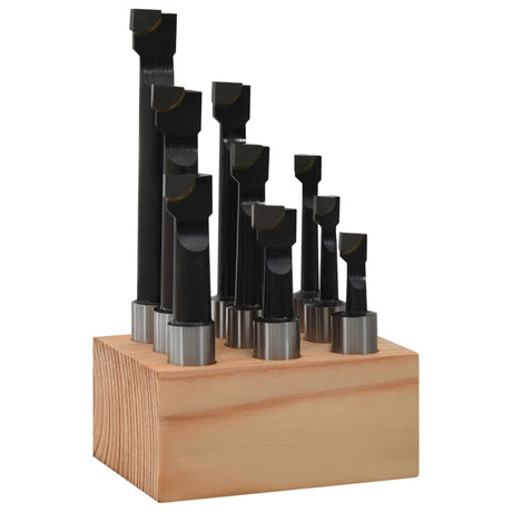 Vidaxl -Bohrungen 9 Sts mit Holzbasis 12 mm